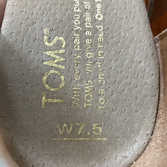 TOMS SHIMMER SINENNA GOLD WITH PINK TRIM Espadrille Sandal Wedges size 7.5 W - Picture 7 of 10